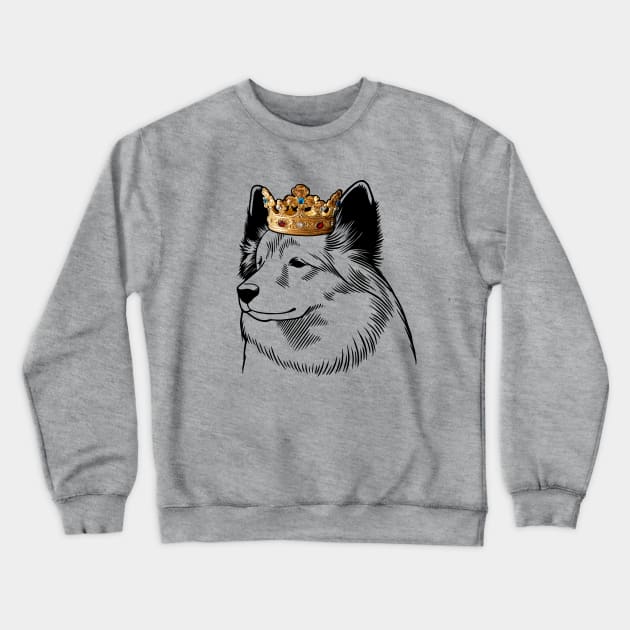 Icelandic Sheepdog King Queen Wearing Crown Crewneck Sweatshirt by millersye